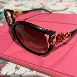Roberto Cavalli Vintage Brown Sunglasses with Gold Snake Accent